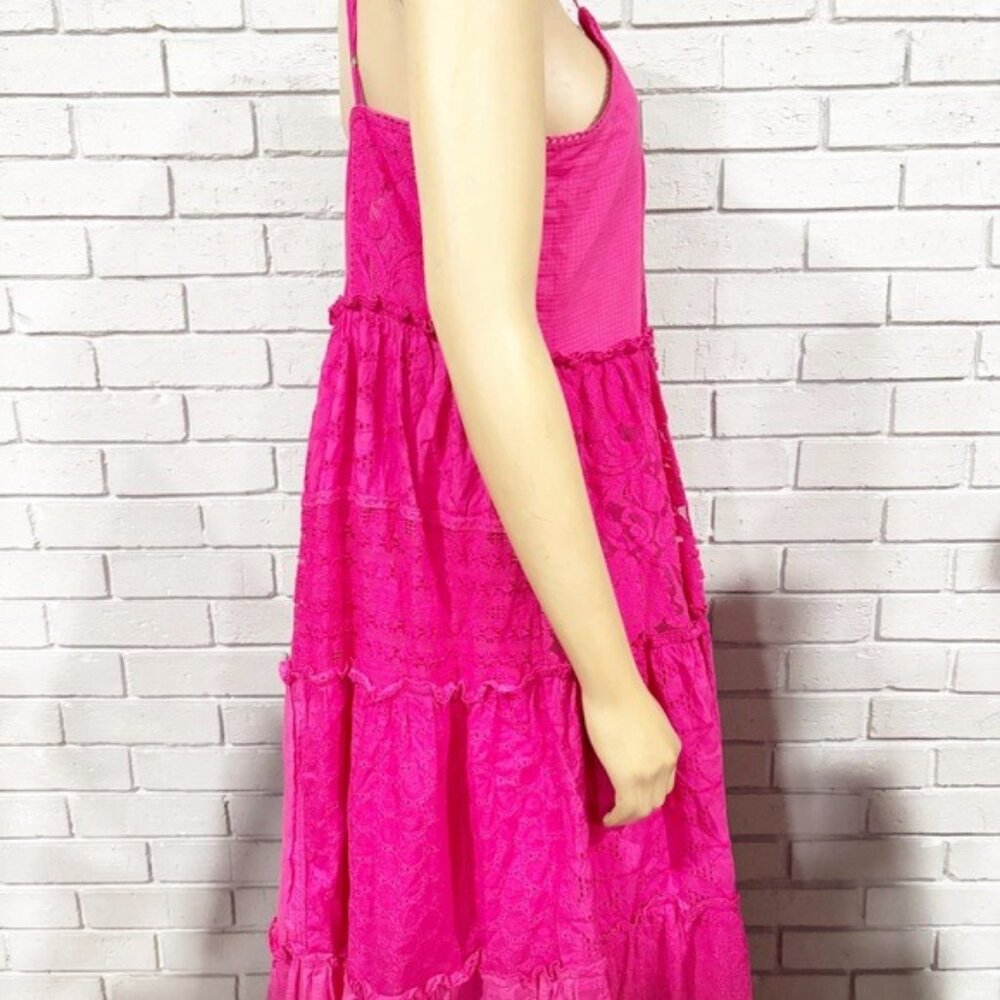 Anthropologie Pink Lace Maxi Dress - Picture 11 of 16